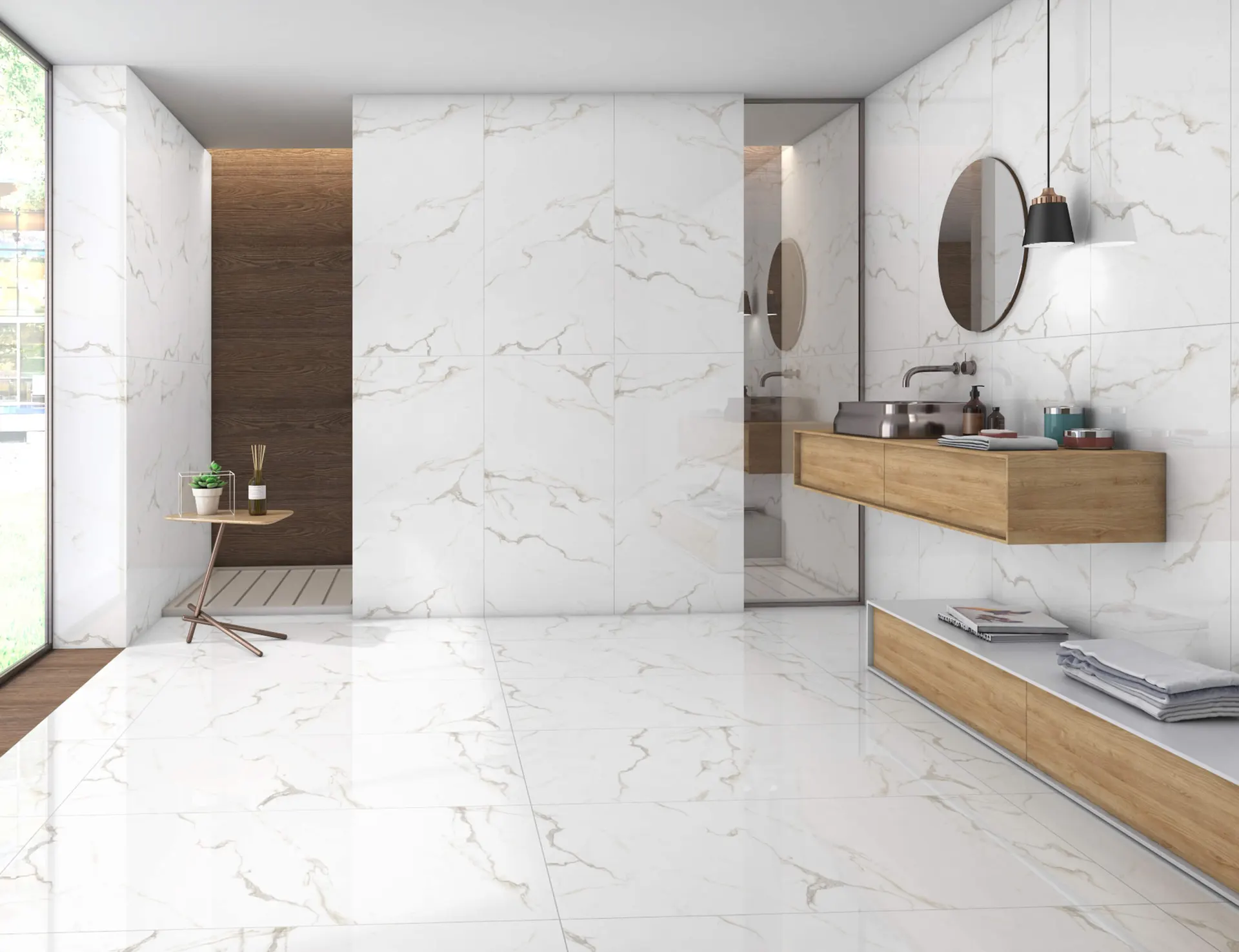 Коллекция Bianco Carrara в интерьере
