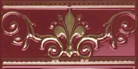 Almera Noblesse Cenefa Burdeos Gold 10x20