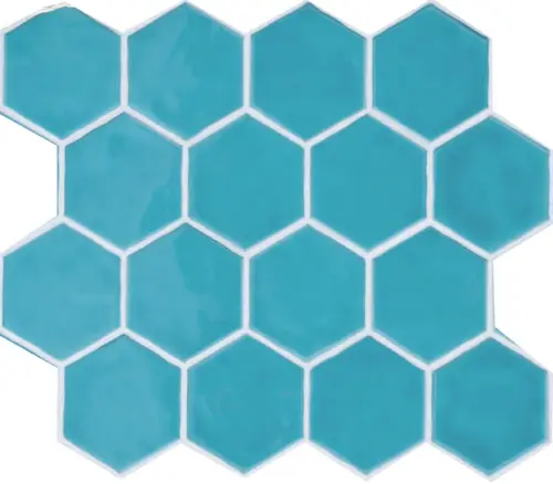 Amadis Art Deco Glossy on Mesh Aqua Marine 28x32