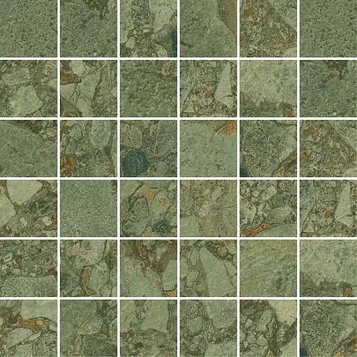 Мозаика Керамогранит ARCANA BLACK&CREAM Green Mosaic Giada 30х30