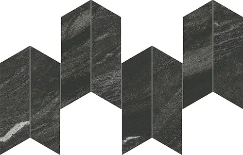 Мозаика Керамогранит ATLAS CONCORDE MARVEL DIVA Black Tempest Mosaico Chevron Velvet