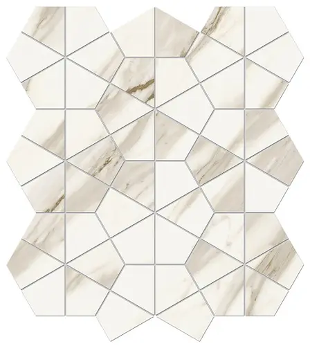 Мозаика Керамогранит MERAVIGLIA Calacatta Bernini Hexagon Lappato