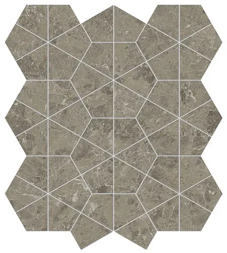 Мозаика Керамогранит MERAVIGLIA Grigio Elegante Hexagon Lappato