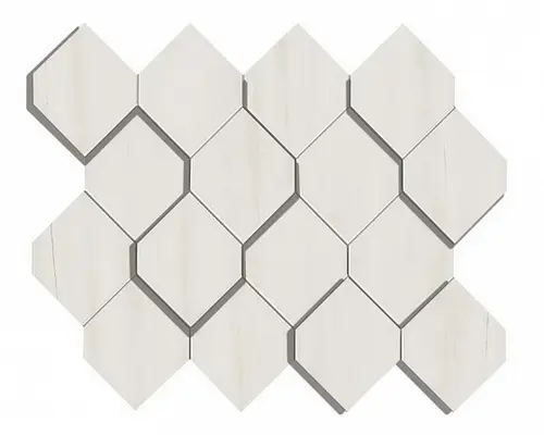Marvel Bianco Dol. Mosaico Esagono 3D