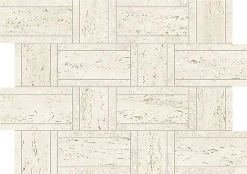 Мозаика Marvel MARVEL TRAVERTINE White Mosaico Basketweave