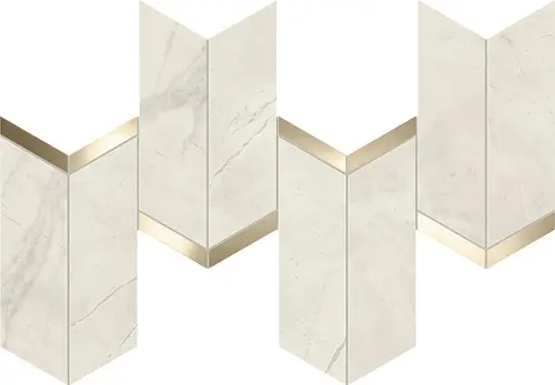 Мозаика Керамогранит ATLAS CONCORDE MARVEL X Calacatta Perla Mosaico Chevron Lappato