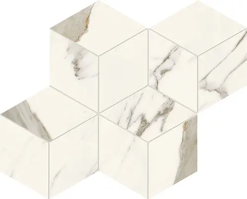 Мозаика Керамогранит ATLAS CONCORDE MARVEL X Calacatta Sublime Mosaico Esagono Silk