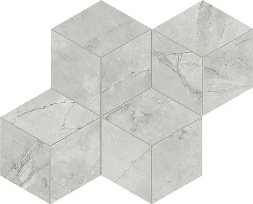 Мозаика Керамогранит ATLAS CONCORDE MARVEL X Grey Cloud Mosaico Esagono Silk