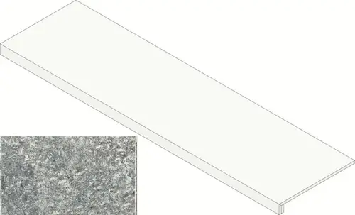 Керамогранит Ступень Atlas Concorde Forte Dei Marmi Quark Persian Grey Scalino Frontale 33x160