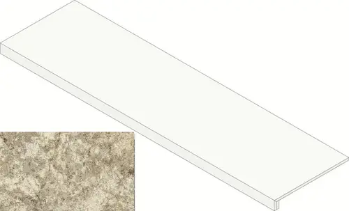 Керамогранит Ступень Atlas Concorde Forte Dei Marmi Quark Brazilian Gold Scalino Frontale 33x160
