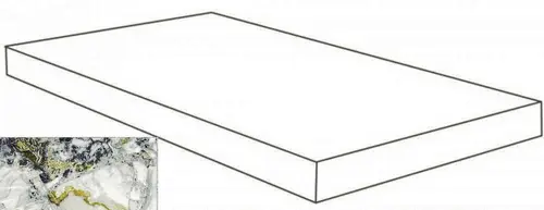 Керамогранит Ступень Atlas Concorde Forte Dei Marmi Quark Ceppo Apuano Forest Scalino Angolare Dx 33x160