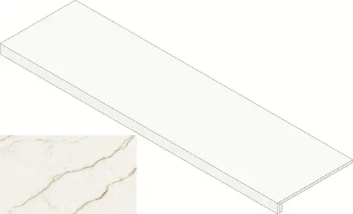 Керамогранит Ступень Atlas Concorde Forte Dei Marmi Quark Sahara Blanc Scalino Frontale 33x80