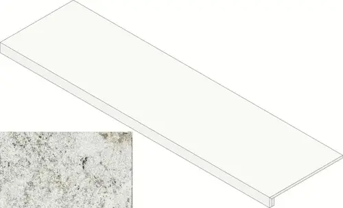 Керамогранит Ступень Atlas Concorde Forte Dei Marmi Quark Brazilian White Scalino Frontale 33x80