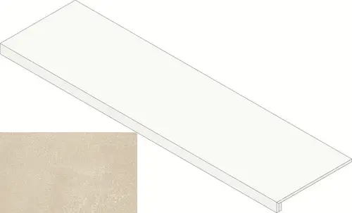 Керамогранит Ступень Atlas Concorde Rinascente Resin Cream Scalino Frontale 33x120