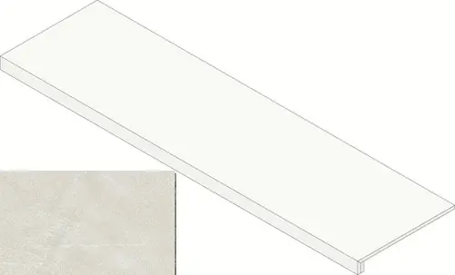 Керамогранит Ступень Atlas Concorde Rinascente Resin White Scalino Frontale 33x160