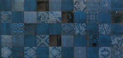 Плитка Baldocer 00-00002784 Luxor Cumula Azul Silver Decor 31.6х63.2 под мозаику / орнамент