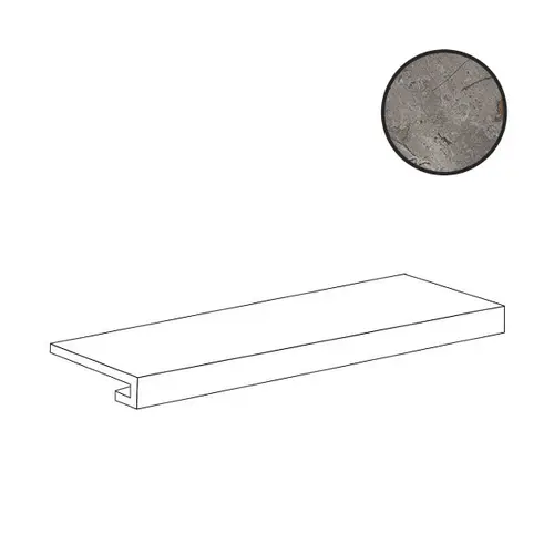 Ступени Elemento L Costa Retta Charcoal Safe 97476, 20х60