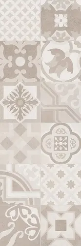 Creto Dover Patchwork Ivory W\DEC M NR Satin 1 25x75