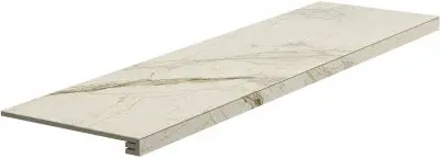 Ступень фронтальная G3ME10RG12 Marble Edition Hme 10 Van Gogh White Gradone Lin. Rett. 33х120 белая матовая под мрамор