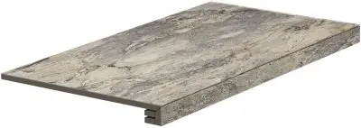 Ступень фронтальная G3ME05RG Marble Edition Hme 5 Invisible Gray Gradone Lin. Rett. 33х60 левая серая матовая под мрамор