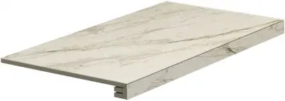 Ступень фронтальная G3ME10RG Marble Edition Hme 10 Van Gogh White Gradone Lin. Rett. 33х60 белая матовая под мрамор