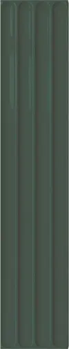 Настенная плитка Plinto In Green Gloss 10.7х54.2 глянцевая, рельефная (структурированная) керамическая