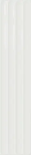 Настенная плитка Plinto In White Gloss 10.7х54.2 глянцевая, рельефная (структурированная) керамическая