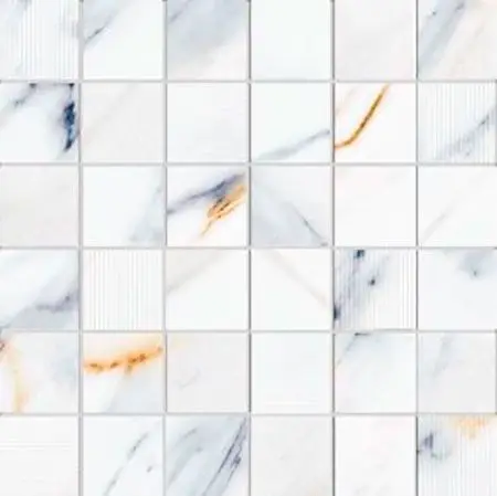 Мозаика Calacatta Fantasy Mosaic керамика 30х30 см глянцевая, бежевый, белый, голубой