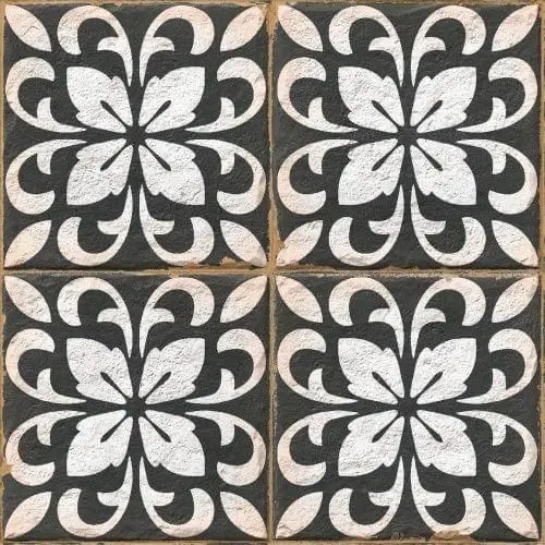 Керамогранит Ennface ENPTR6006MT2020 Pattern Morocco Rich matt 20х20 черный / белый с орнаментом