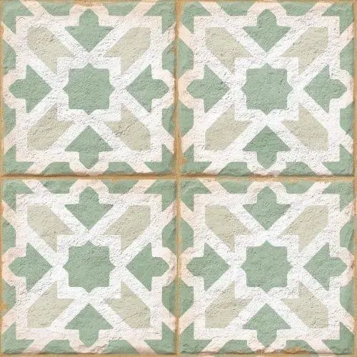 Керамогранит Ennface ENPTR6009MT2020 Pattern Morocco Mint matt 20х20 микс с орнаментом