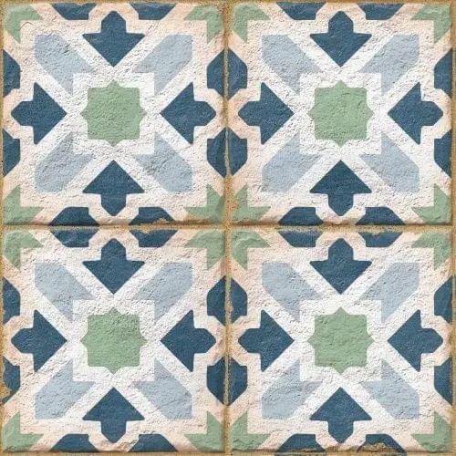 Керамогранит Ennface ENPTR6008MT2020 Pattern Morocco Cobalt matt 20х20 микс с орнаментом