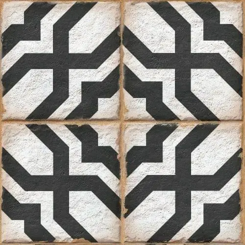 Керамогранит Ennface ENPTR6004MT2020 Pattern Morocco Beige matt 20х20 черный / бежевый с орнаментом