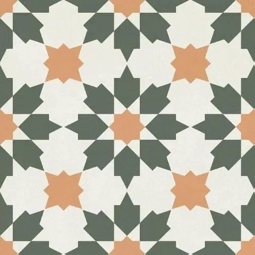 Керамогранит Ennface ENPTR6012MT2020 Pattern Maraya Green matt 20х20 микс с орнаментом