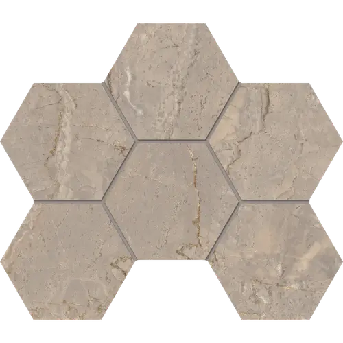 Мозаика Bernini BR02 Hexagon 25x28,5 полированная. бежевая