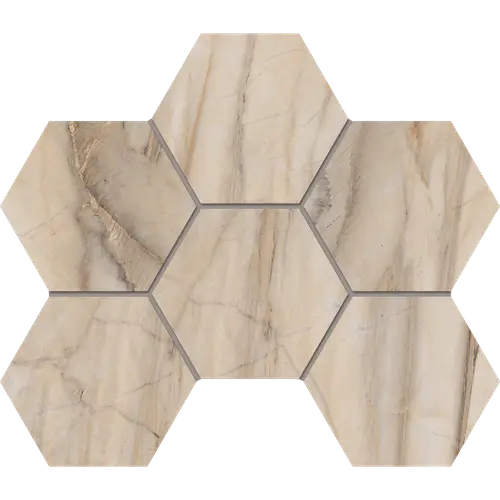 Мозаика Bernini BR01 Hexagon 25x28,5 полированная. бежевая