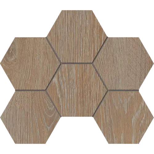 Мозаика Kraft Wood KW01 Hexagon 25x28,5 структур. бежевая
