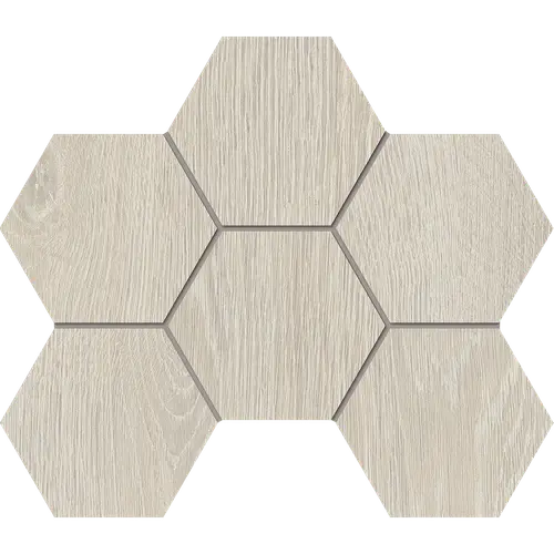 Мозаика Kraft Wood KW00 Hexagon 25x28,5 структур. белая