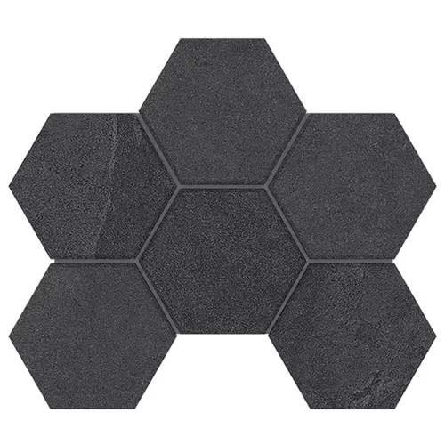 Мозаика Luna LN04/TE04 Hexagon 25x28,5 матовая черная