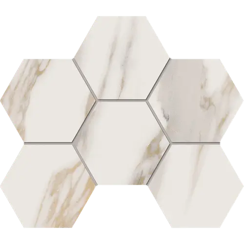 Мозаика Miramare RM01 Hexagon 25x28,5 матовая белая