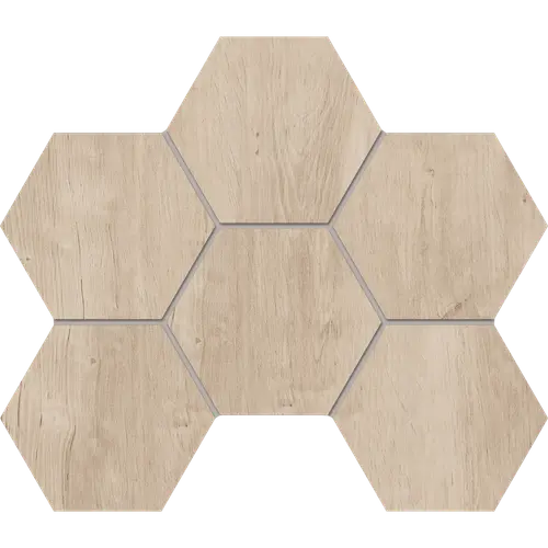 Мозаика Soft Wood SF02 Hexagon 25x28,5 матовая белая