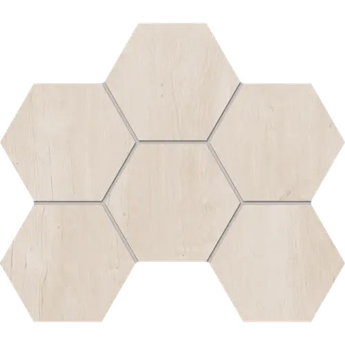 Мозаика Soft Wood SF01 Hexagon 25x28,5 матовая белая