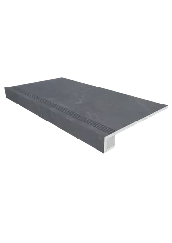 Комплект (Ступень TE04 (33x120) непол. (прямоугол. бортик) с насечками + Подступенок (14,5x120))