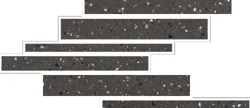 Декоративный элемент Earthtech Carbon Flakes Modulo Listello Sfalsato Comfort 21x40 лаппатированный
