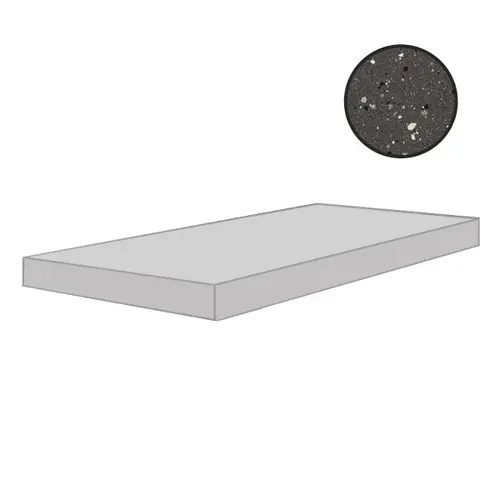 Ступень Earthtech Carbon Flakes Angolo Gradino Sx Comfort 33x120 лаппатированная