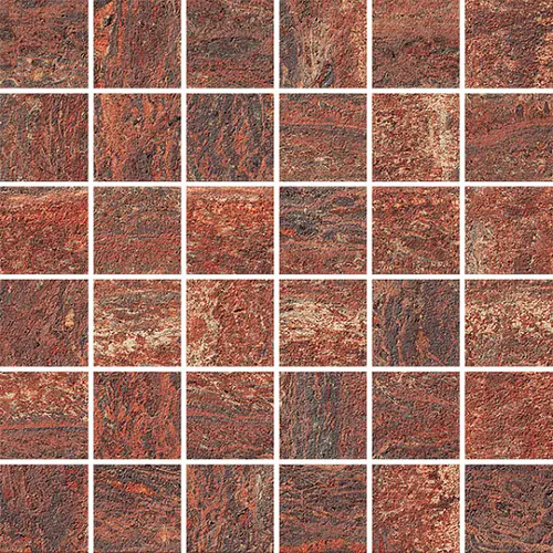 Мозаика Керамогранит ITALGRANITI I TRAVERTINI Mosaico Rosso Vein Cut 9mm