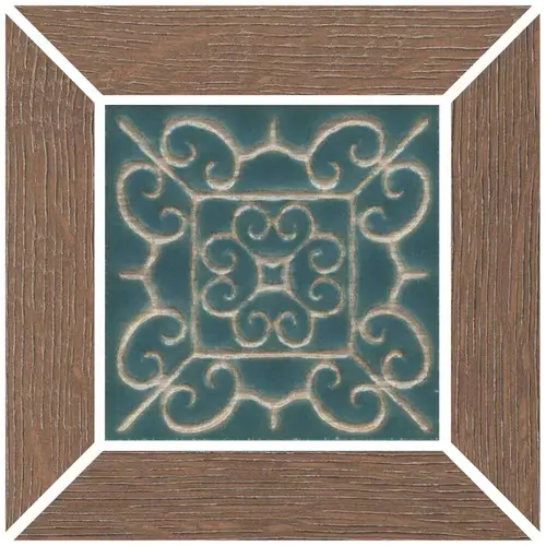 Декор керамогранит Kerama Marazzi Тровазо Вставка Наборный Коричневый Матовый 13x13x0.9