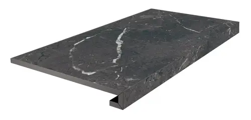Ступень клееная фронтальная Тубкаль чёрный матовый обрезной 33x60x0,9