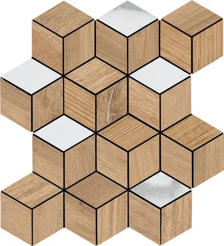 Декор Rombo Nat Ret (mix 5 essenze) 30x35 Honey Wood матовый