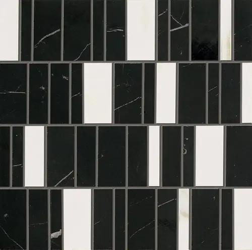 Ceramiche Delight Mosaico Code Marquina-Calacatta Lux 30x30