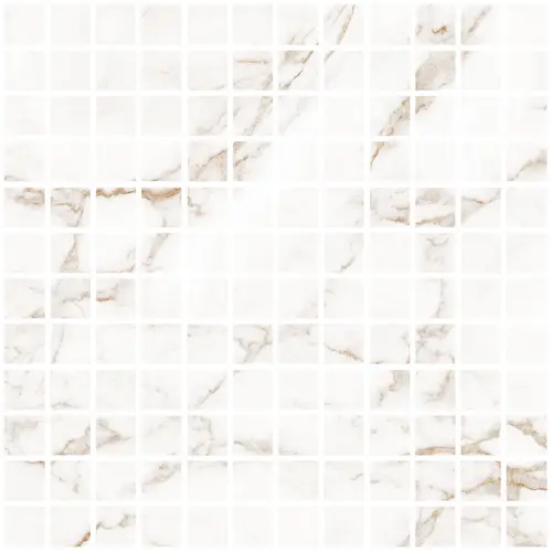 Blanc Statuario Gold Mosaic 25 Soft 30x30
